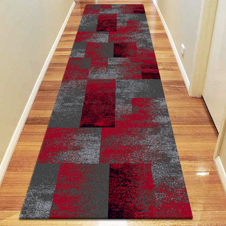 Aspen Red Square Pattern Rug