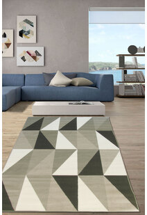 Atlanta Modern Grey Triangle Rug