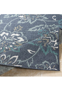 Ambient Blue Floral Outdoor Rug