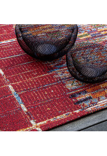 Aperto Red Tribal Pattern Rug