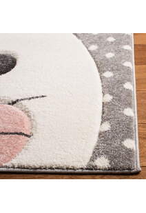 Charlie Rabbit Head Grey Kids Rug