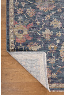 Cora Blue Traditional Floral Rug