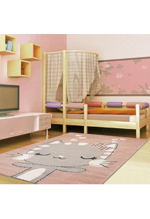 Kade Pink Kitty Cat Kids Rug