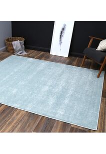 Macey Plain Teal Plush Rug