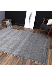 Macey Thick Plain Grey Rug