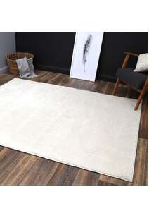 Macey Plain Cream Plush Rug