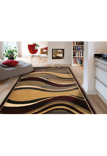 Panama Brown Carved Wavy Rug