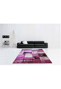 Paris Carved Lilac Patchwork Rug