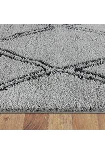 Salem Grey Moroccan Shaggy Rug