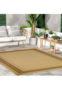 Sama Beige Flatweave Border Rug