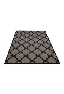 Soleil Grey Flatweave Trellis Rug