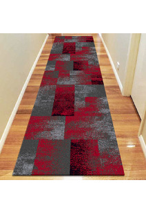 Aspen Red Square Pattern Rug