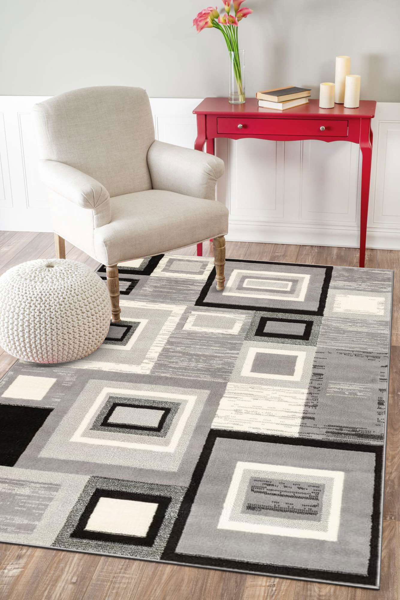 Axel Modern Square Pattern Rug