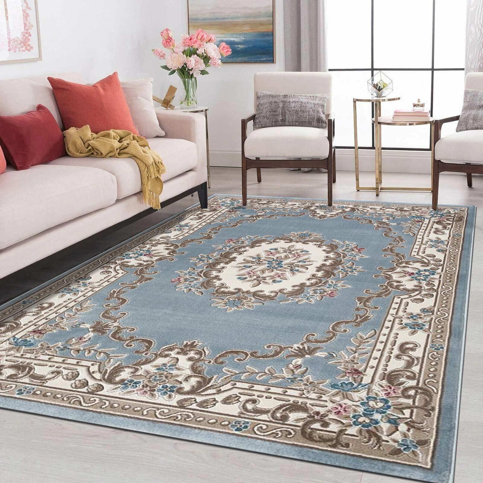 Abbie Floral Rug | Blue Rugs | Free Shipping