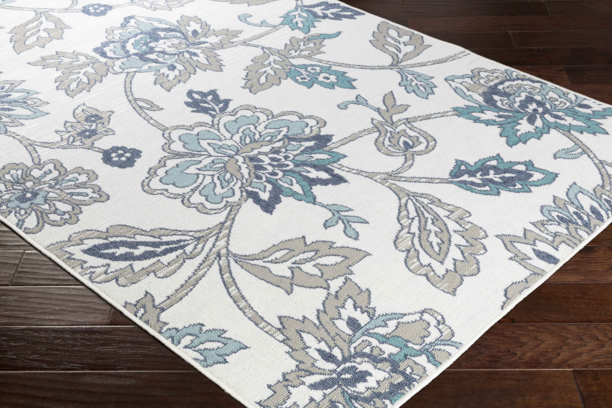 Ambient Floral Ivory Outdoor Rug