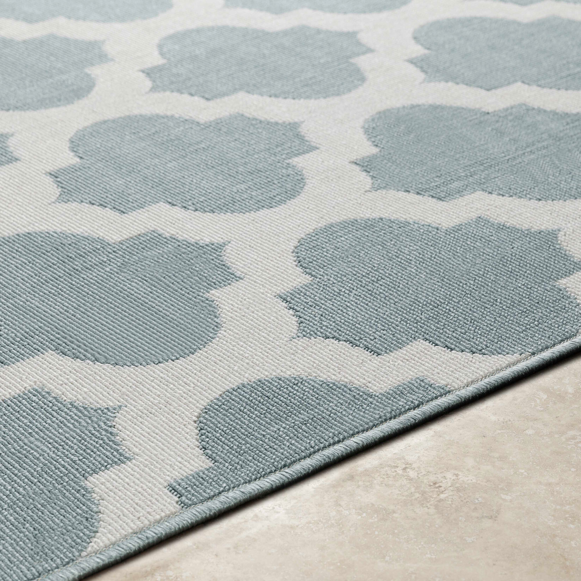 Ambient Teal Trellis Outdoor Rug