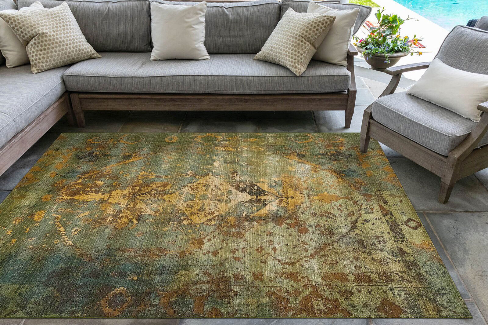 Aperto Transitional Green Rug