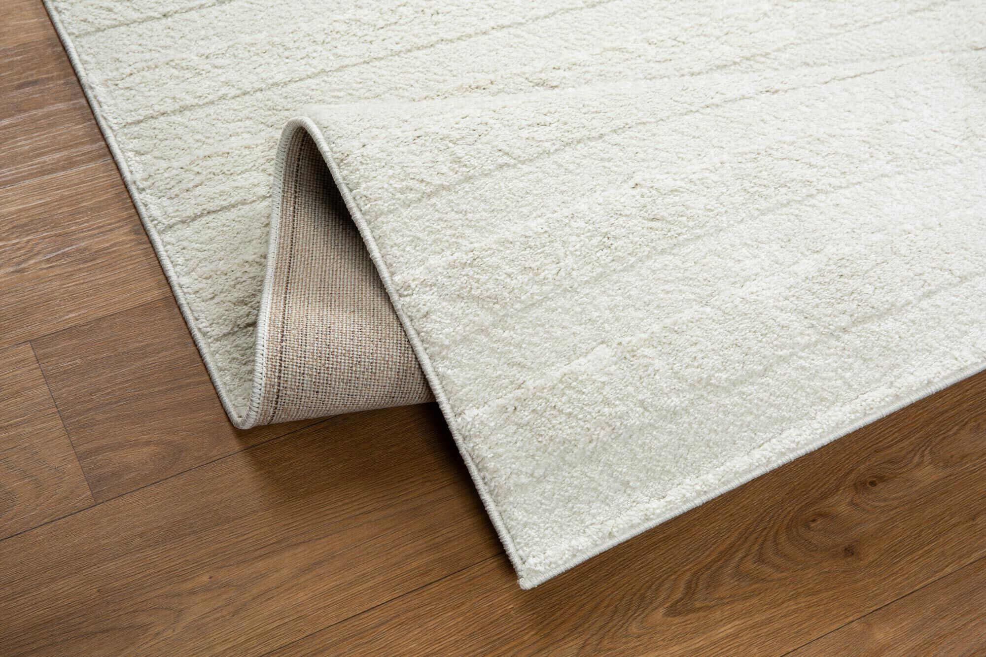 Austin Plain Ivory Striped Rug