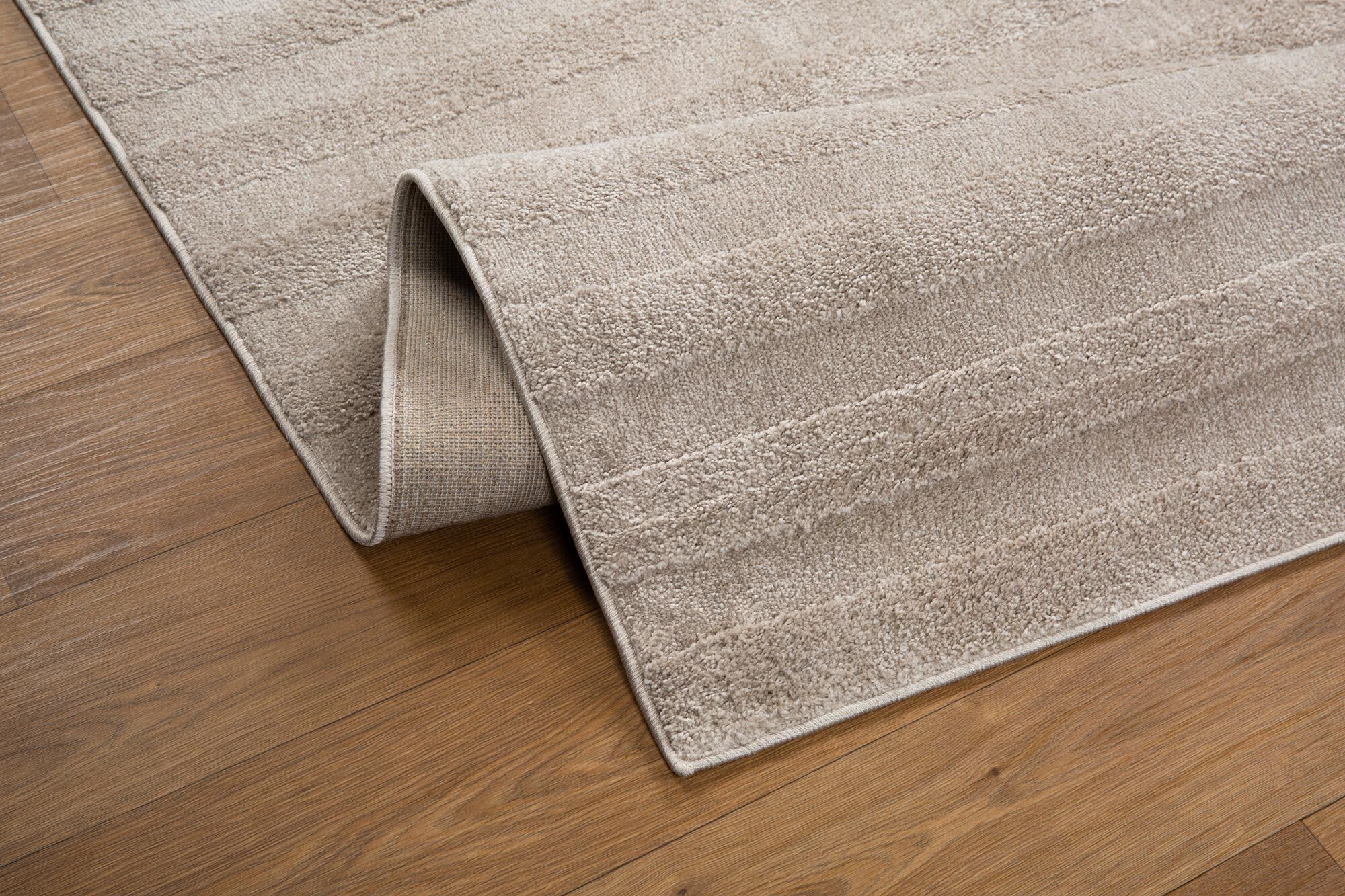 Austin Plain Beige Striped Rug