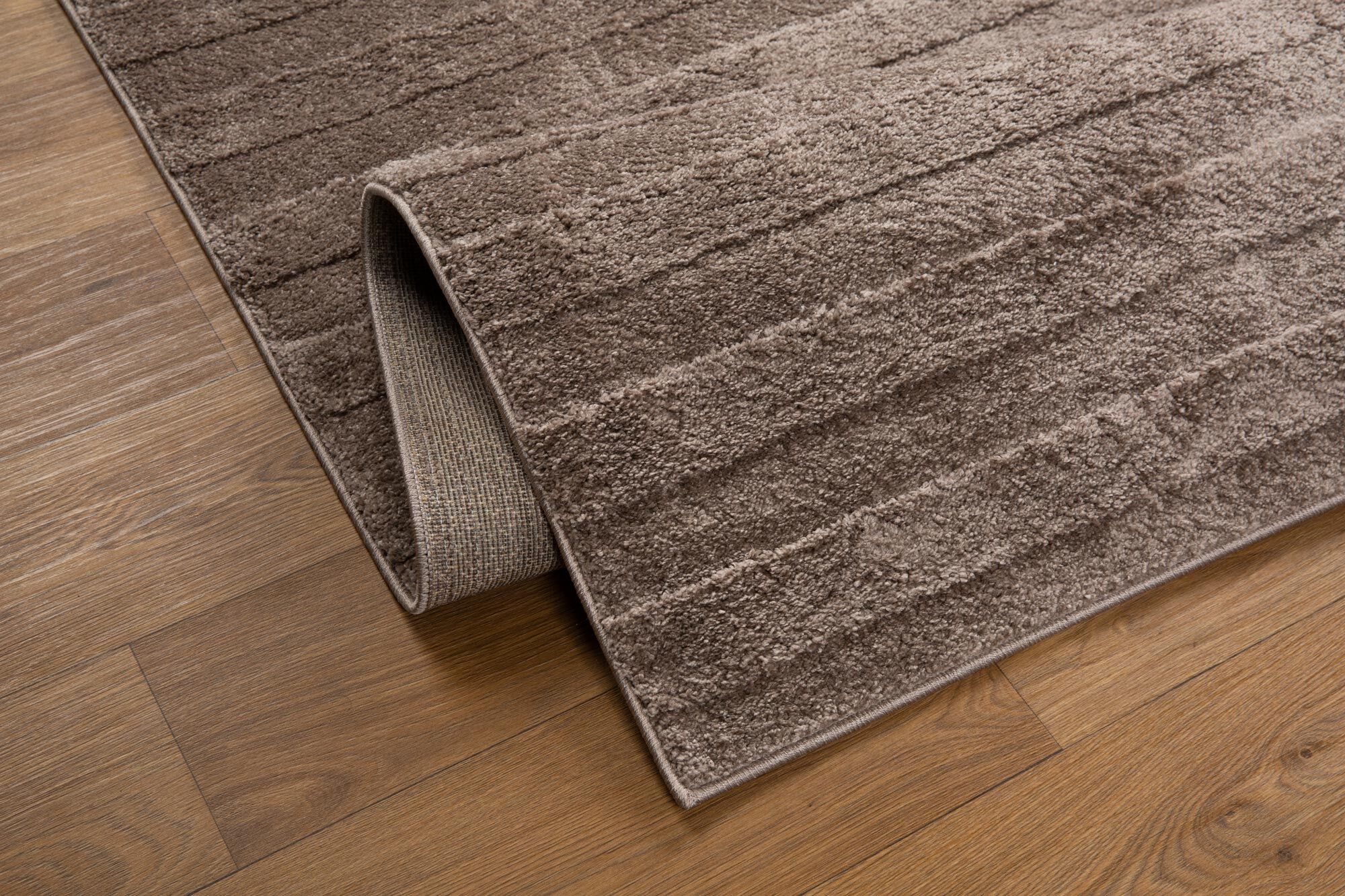 Austin Plain Brown Striped Rug