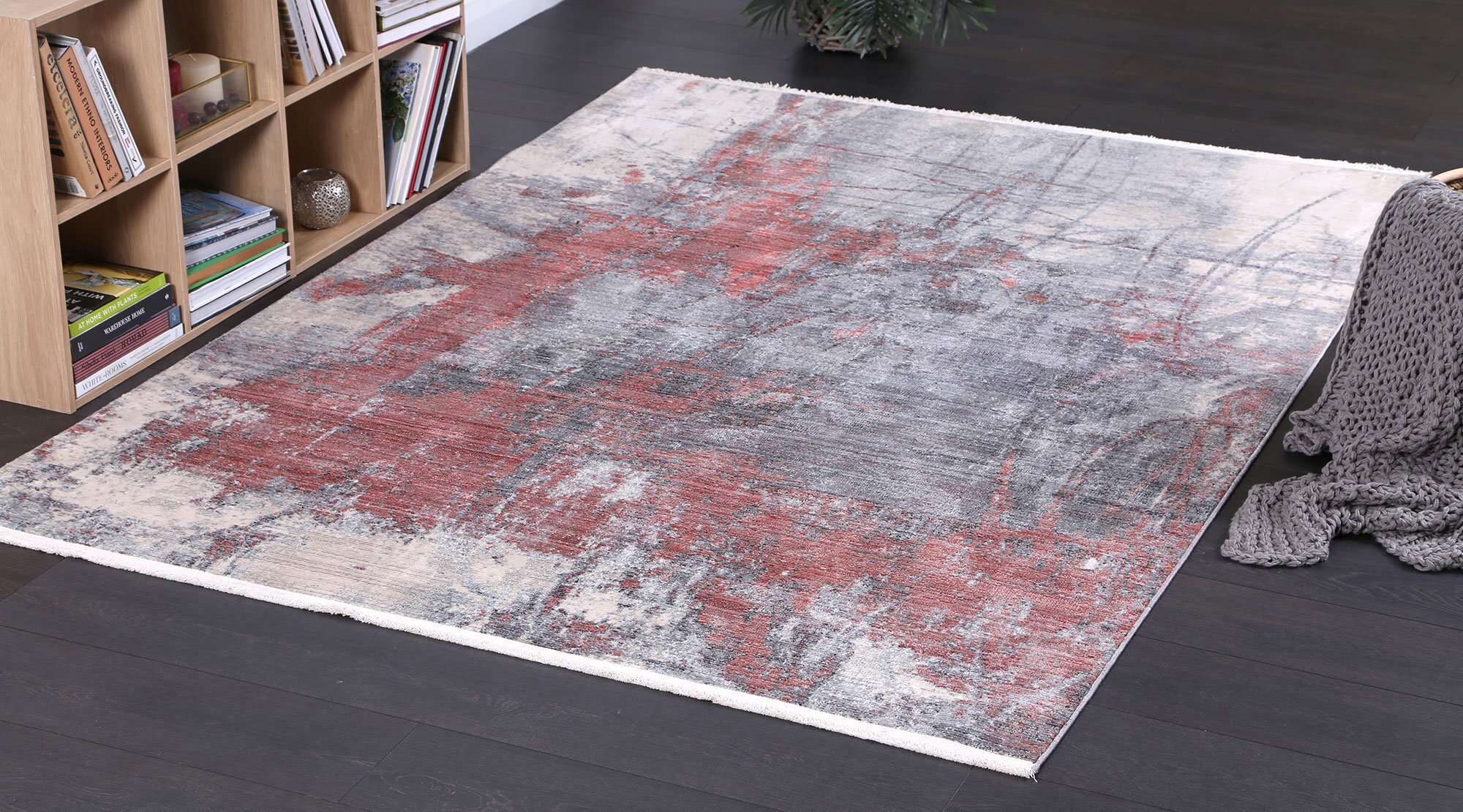 Darra Modern Red Abstract Rug