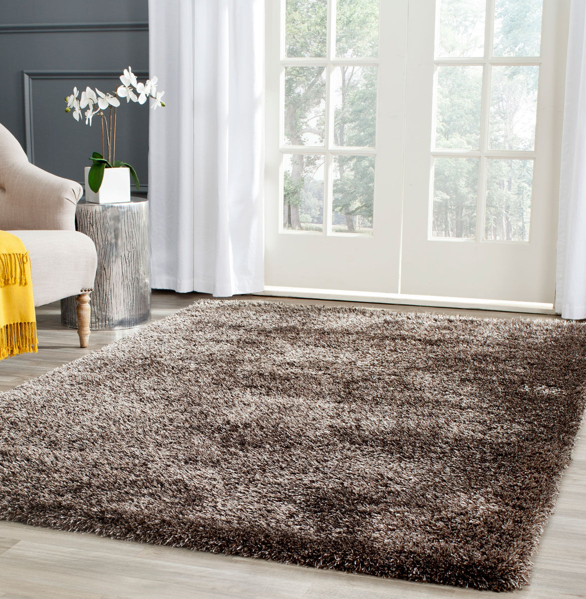 Dream Plain Brown Shaggy Rug