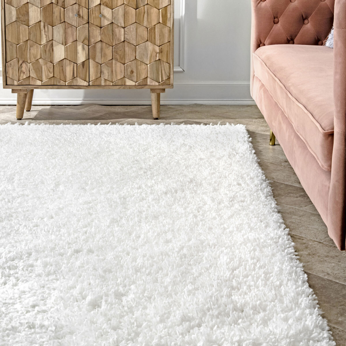 Lucy Cream Shaggy Moroccan Rug