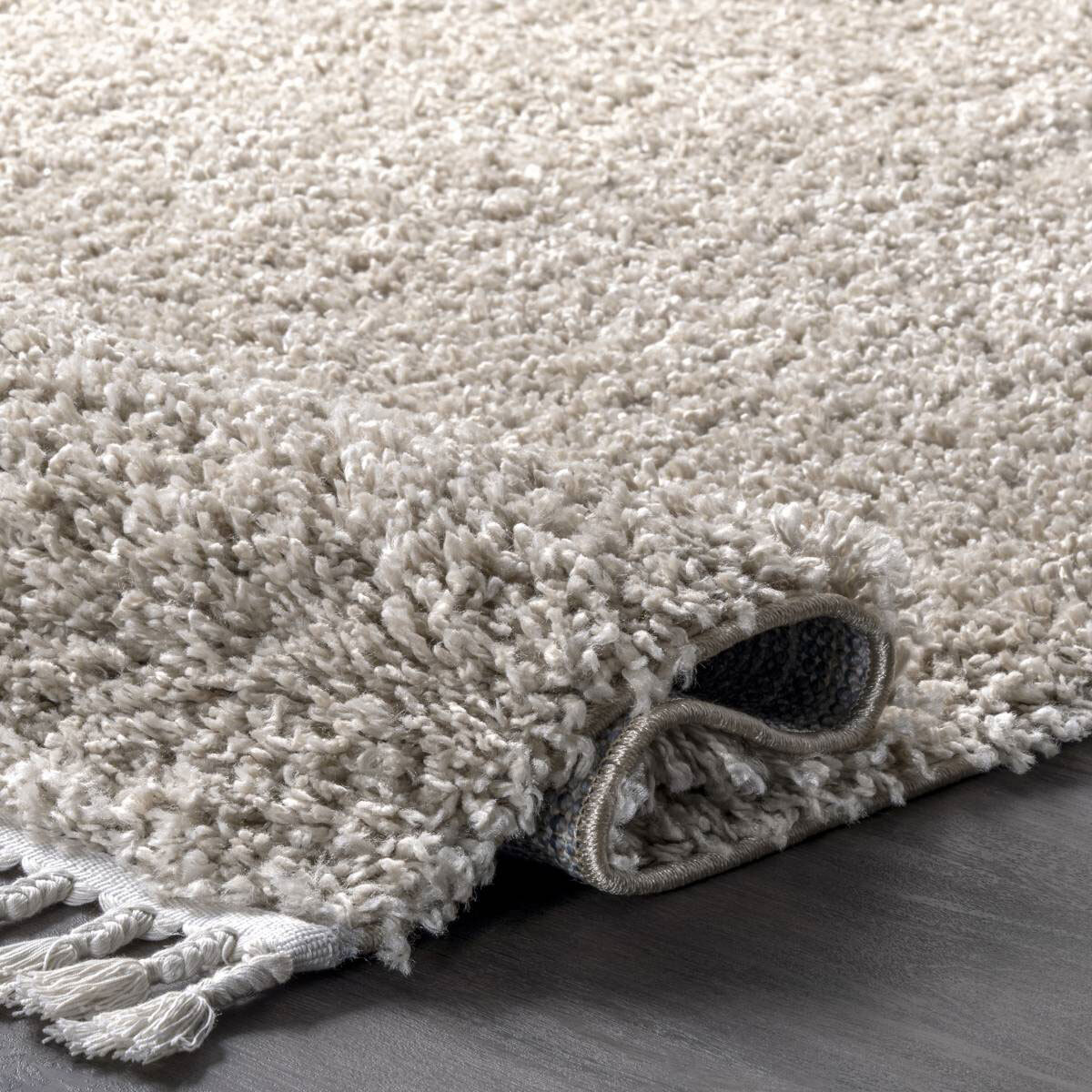 Lucy Beige Shaggy Moroccan Rug