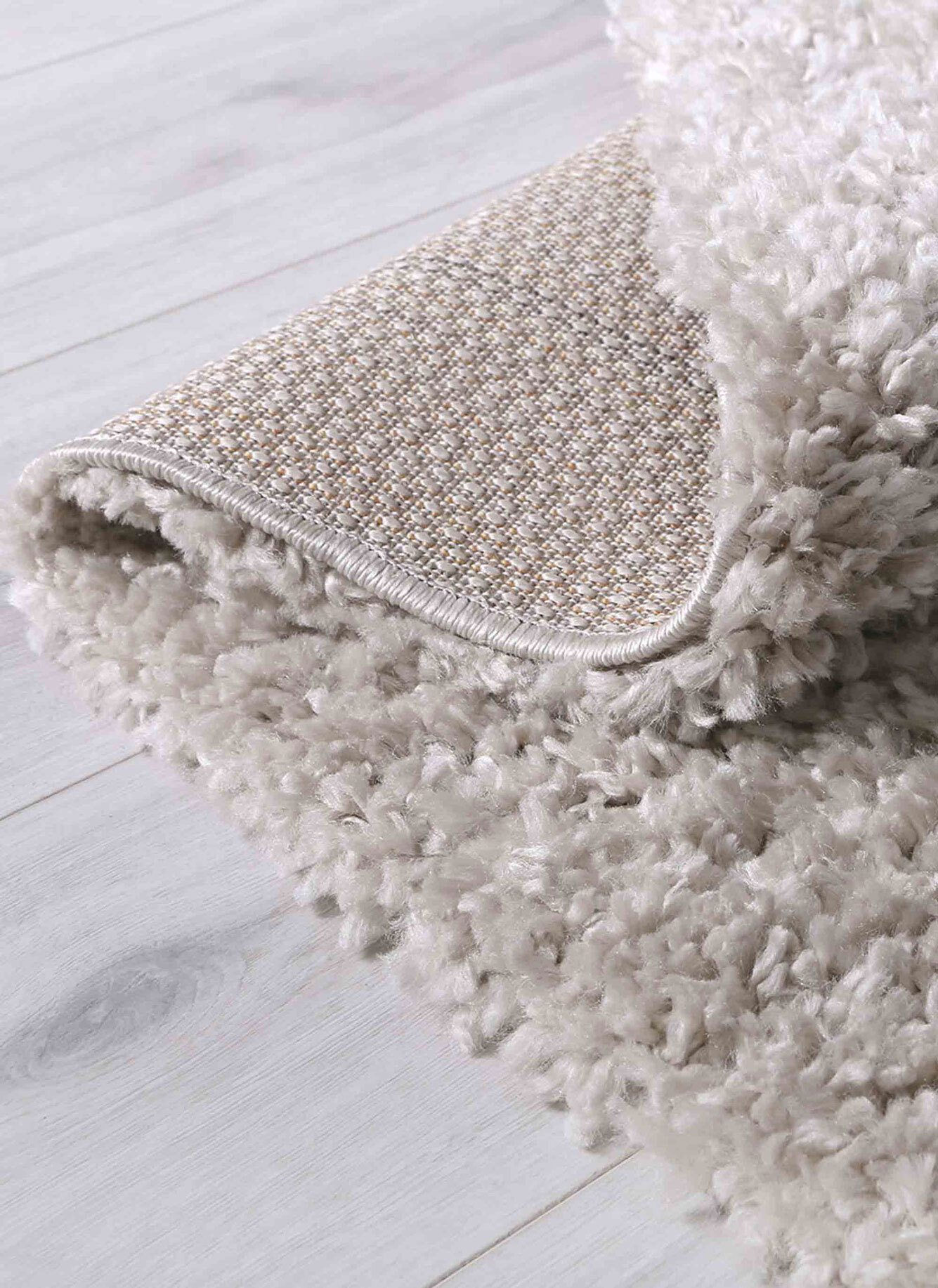 Luis Plain Beige Shaggy Rug