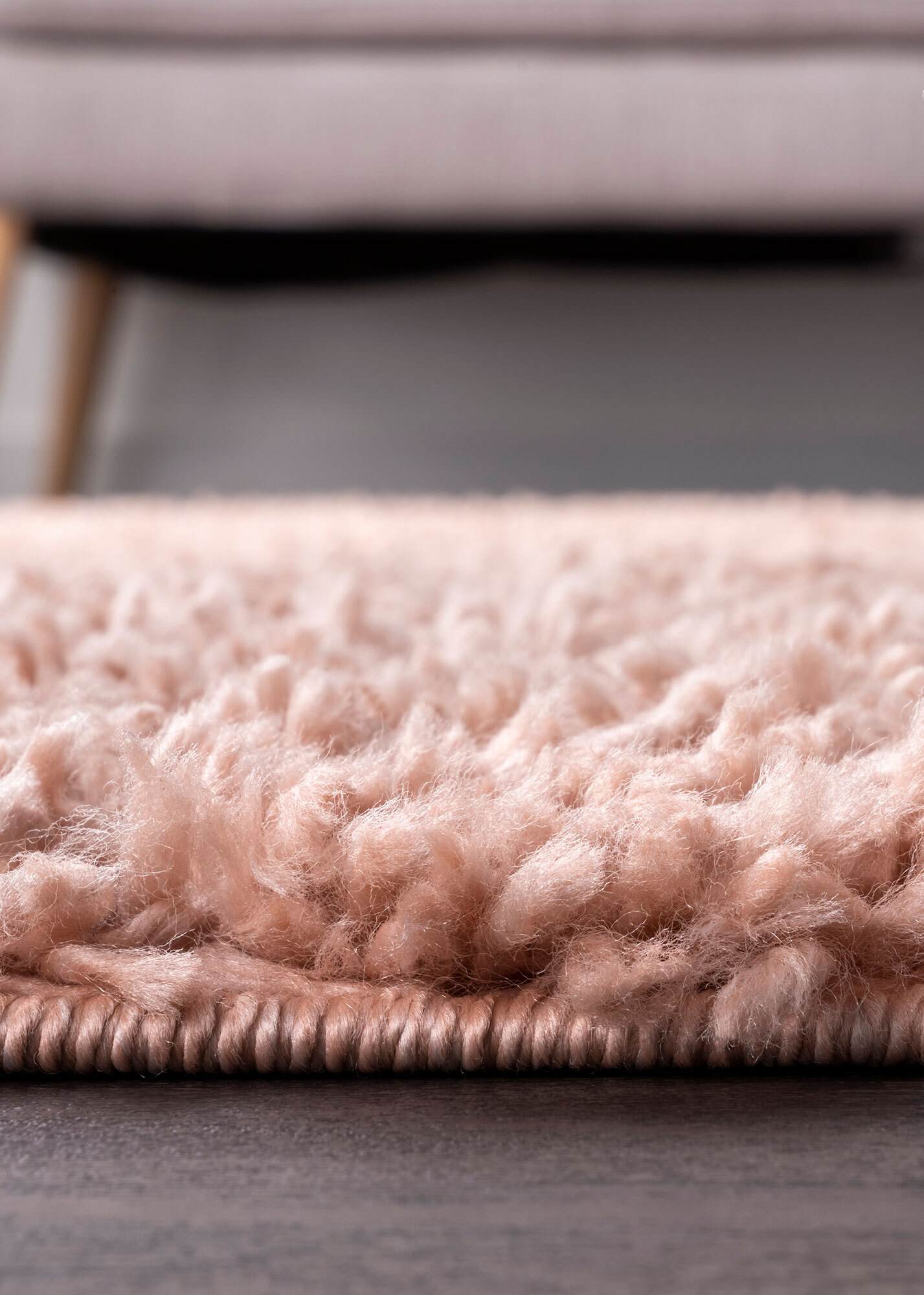 Luis Plain Pink Shaggy Rug