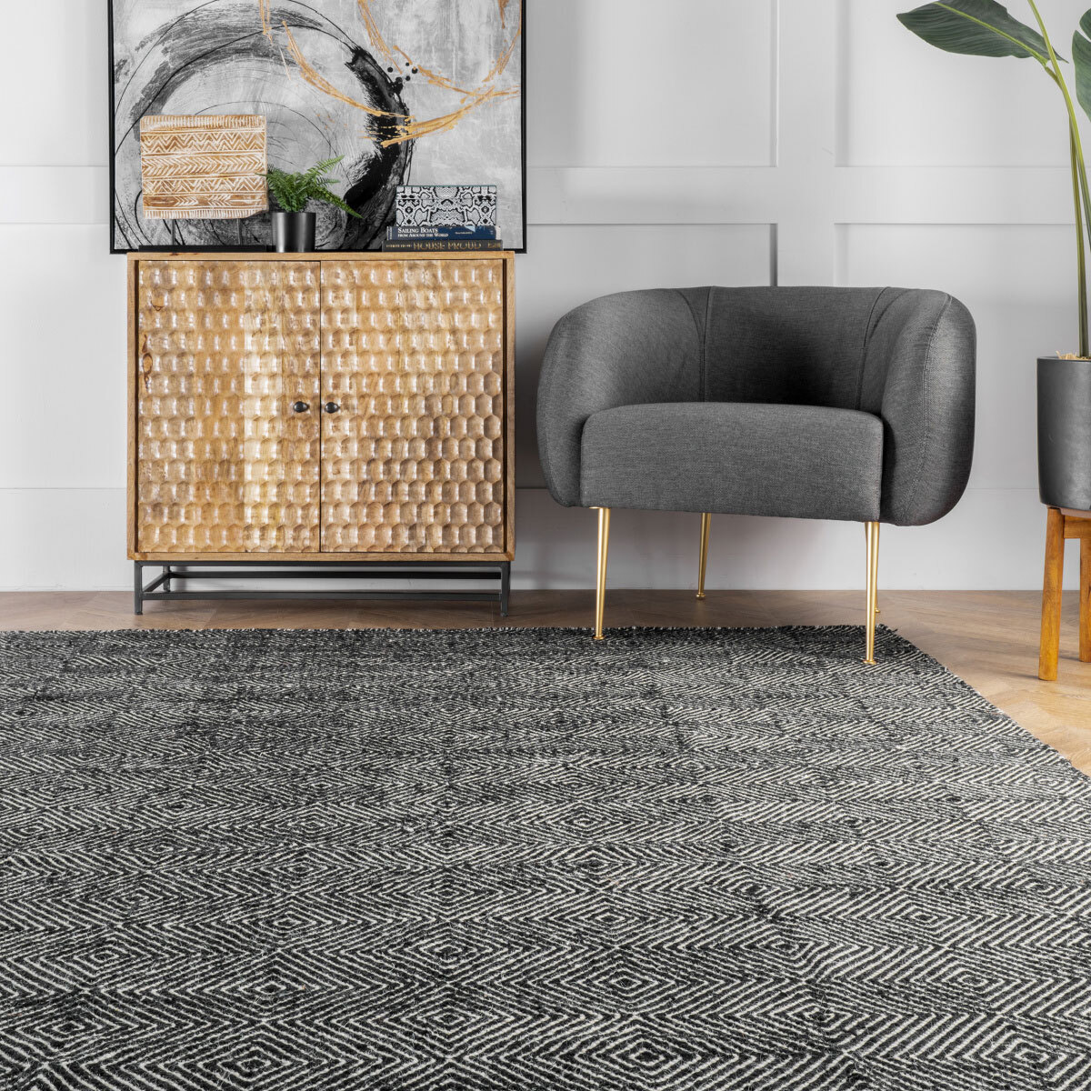 Scandi Hand Woven Wool Rug