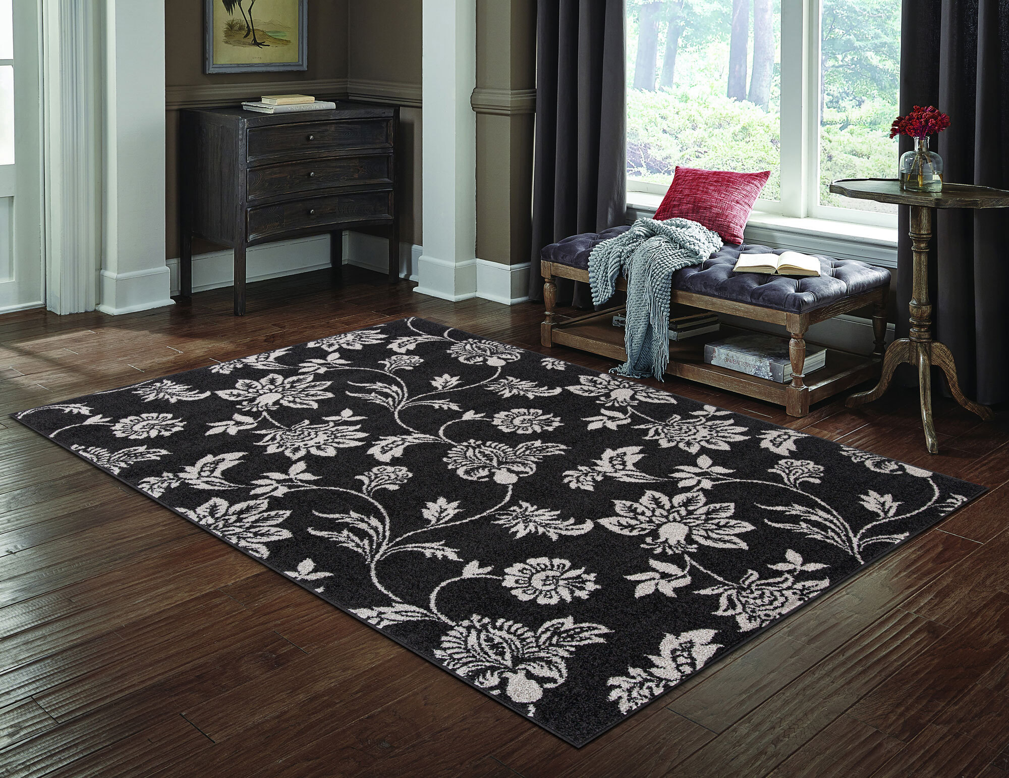 Sandy Contemporary Floral Rug