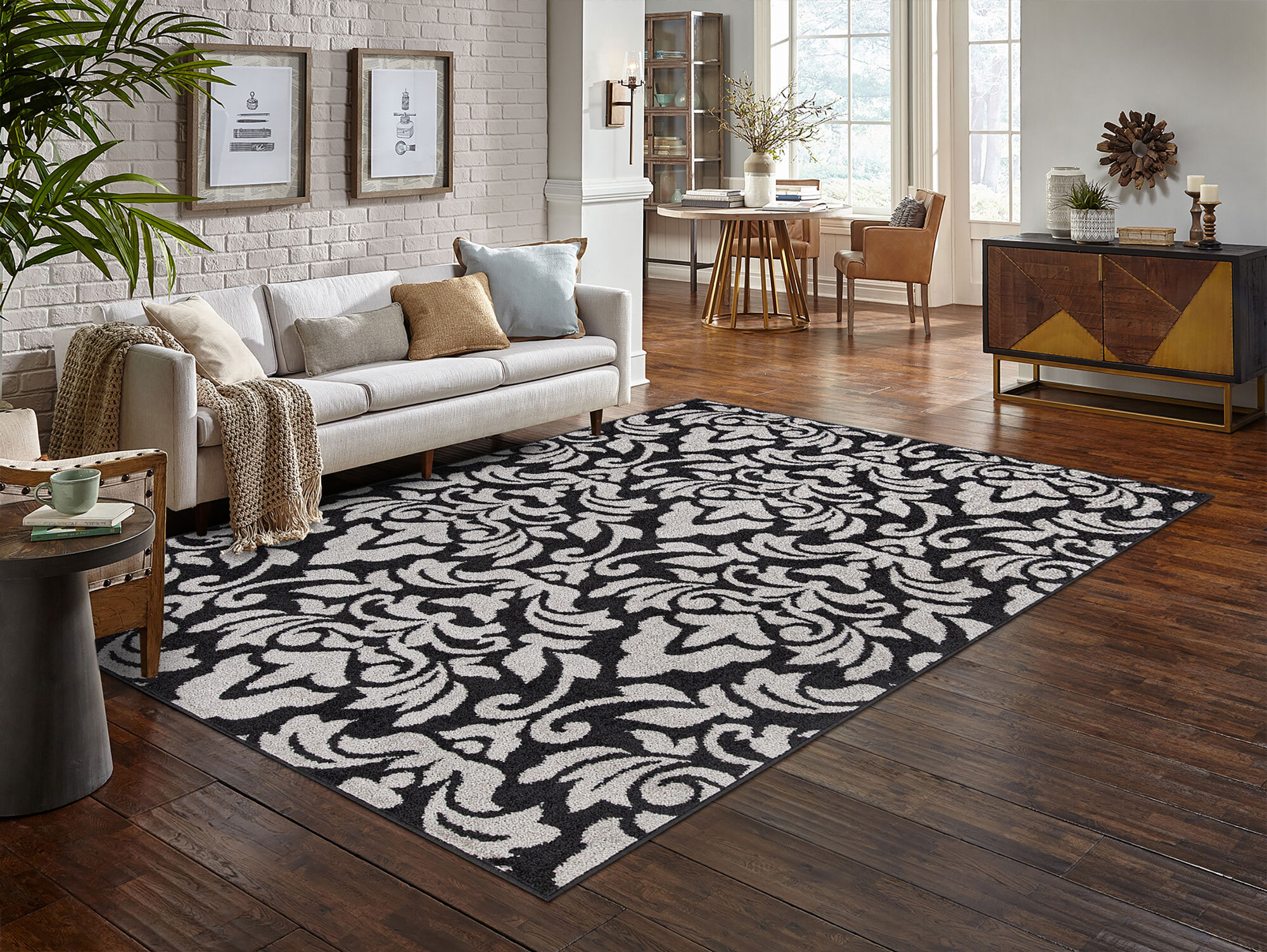 Sandy Contemporary Floral Rug