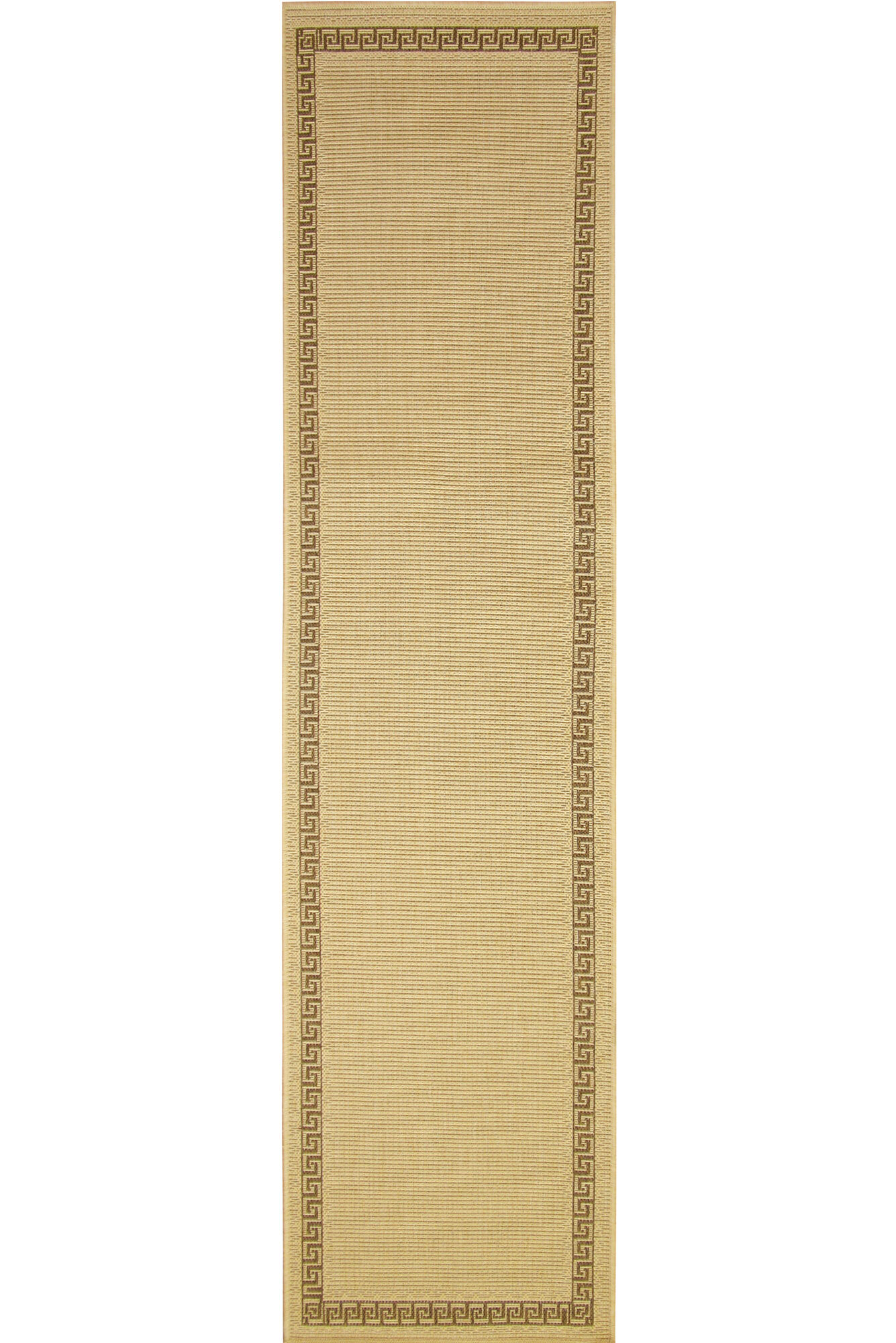 Sama Beige Greek Key Border Rug