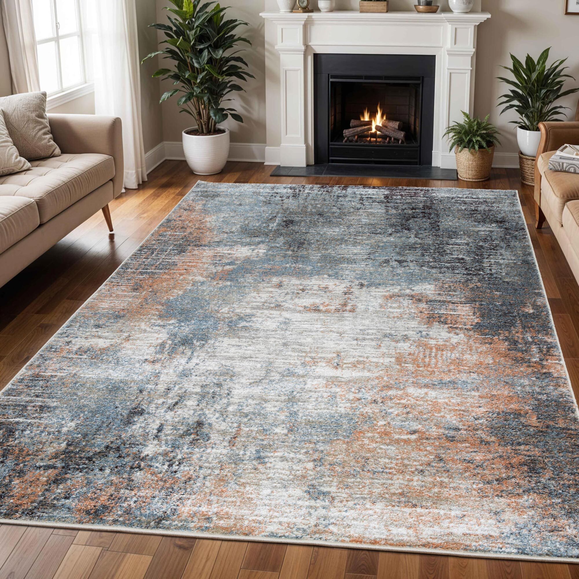 Vivid Contemporary Abstract Rug