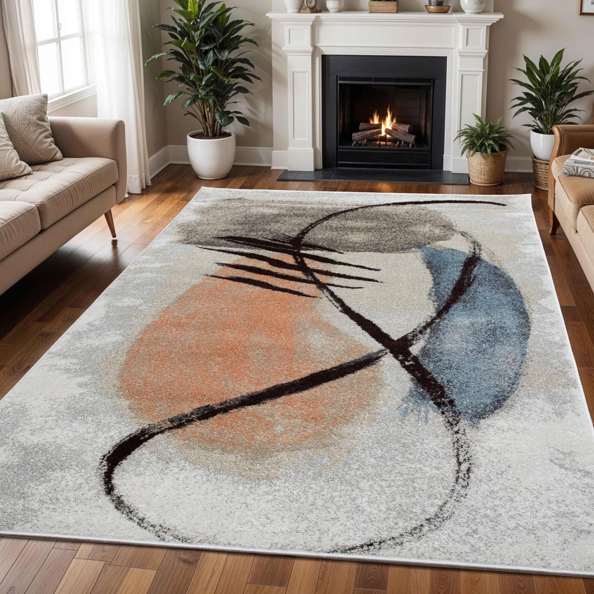 Vivid Modern Abstract Rug