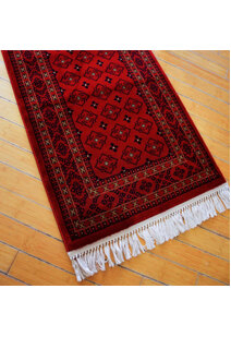 Classic Red Afghan Geometric Rug