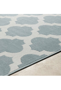 Ambient Teal Trellis Outdoor Rug