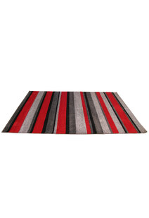 Bonnie Modern Red Striped Rug