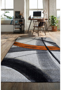 Lucia Orange Modern Abstract Rug