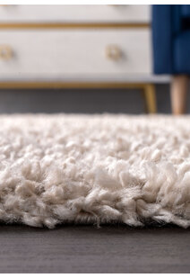 Luis Plain Beige Shaggy Rug