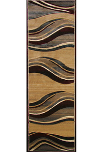 Panama Brown Carved Wavy Rug