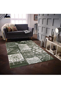 Paris Carved Grey Patchwork Rug