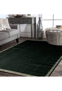 Storm Plain Black Flatweave Rug