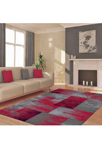 Aspen Red Square Pattern Rug