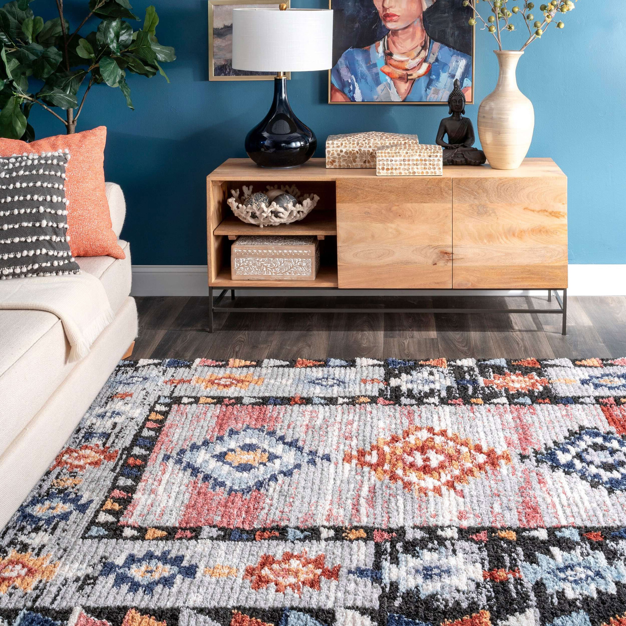 Amara Moroccan Tribal Fringed Rug