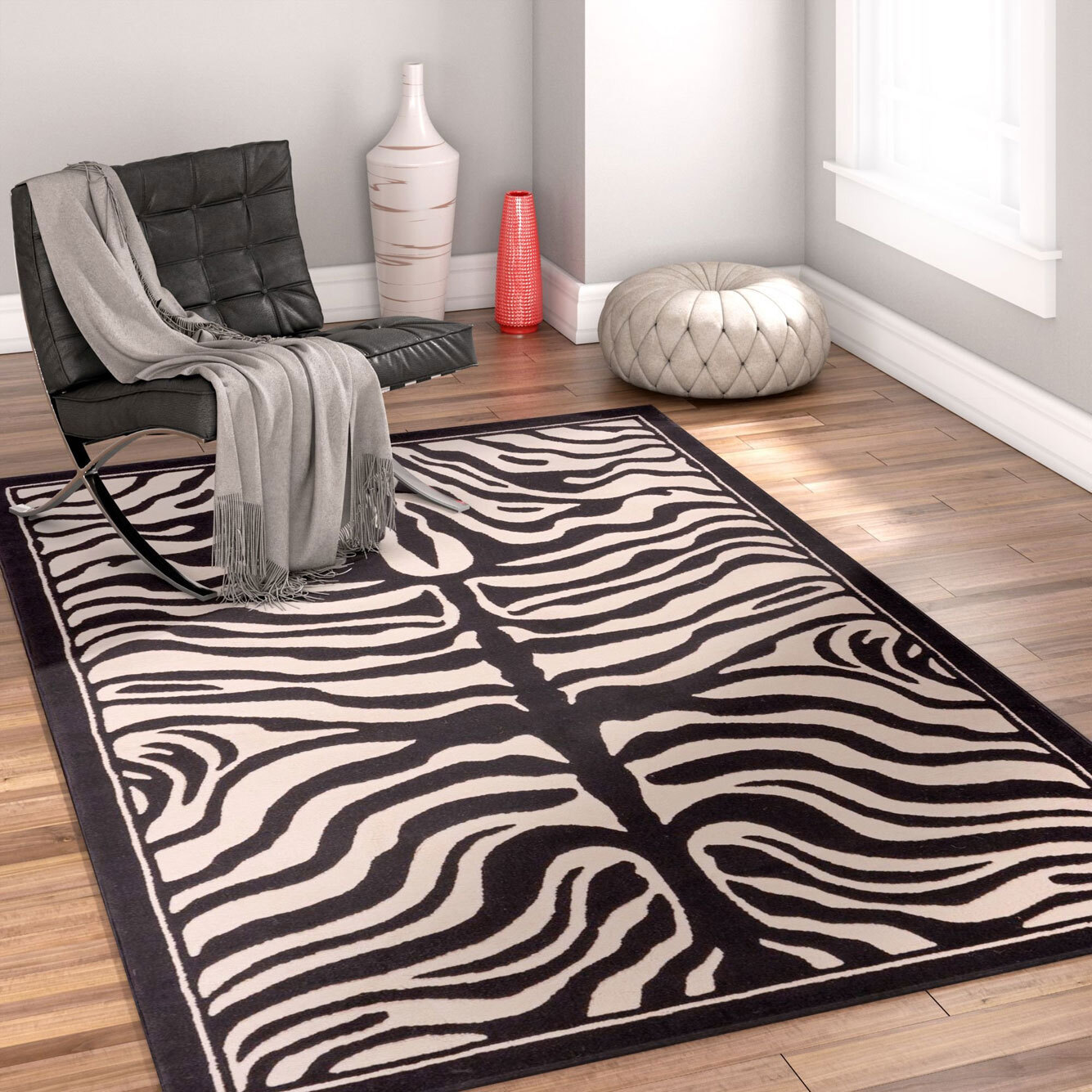 Americo Zebra Animal Print Rug