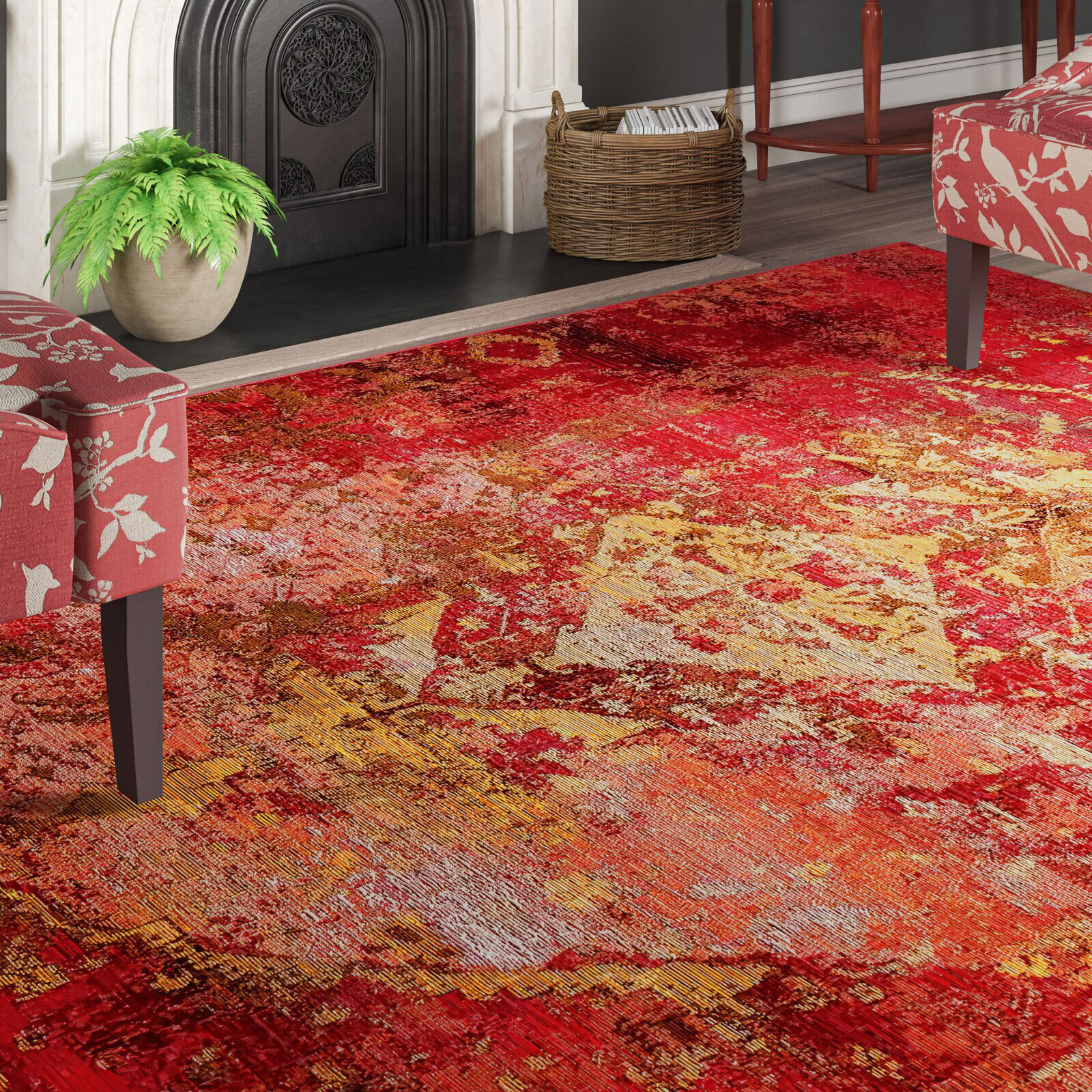 Aperto Transitional Red Rug