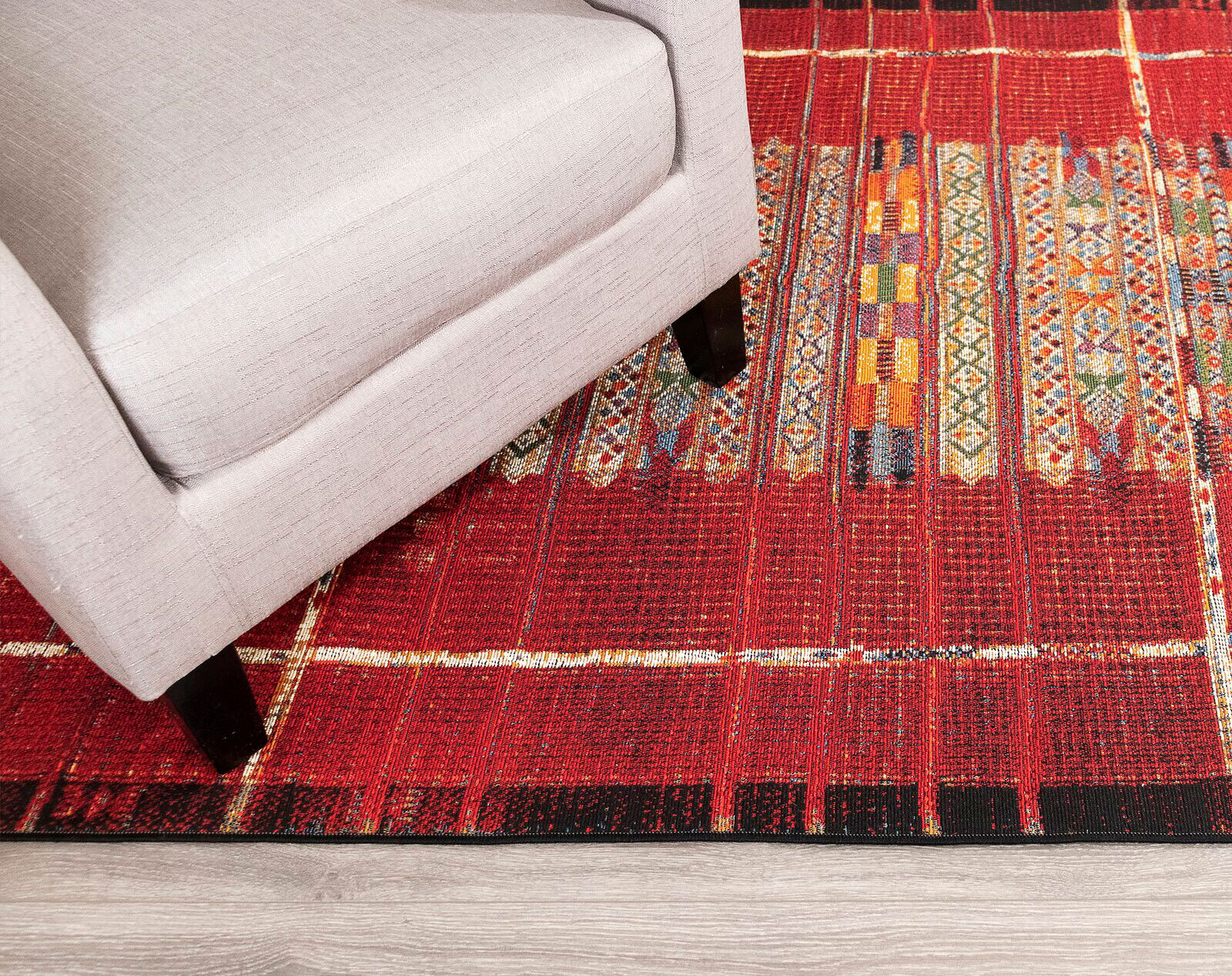 Aperto Red Tribal Pattern Rug