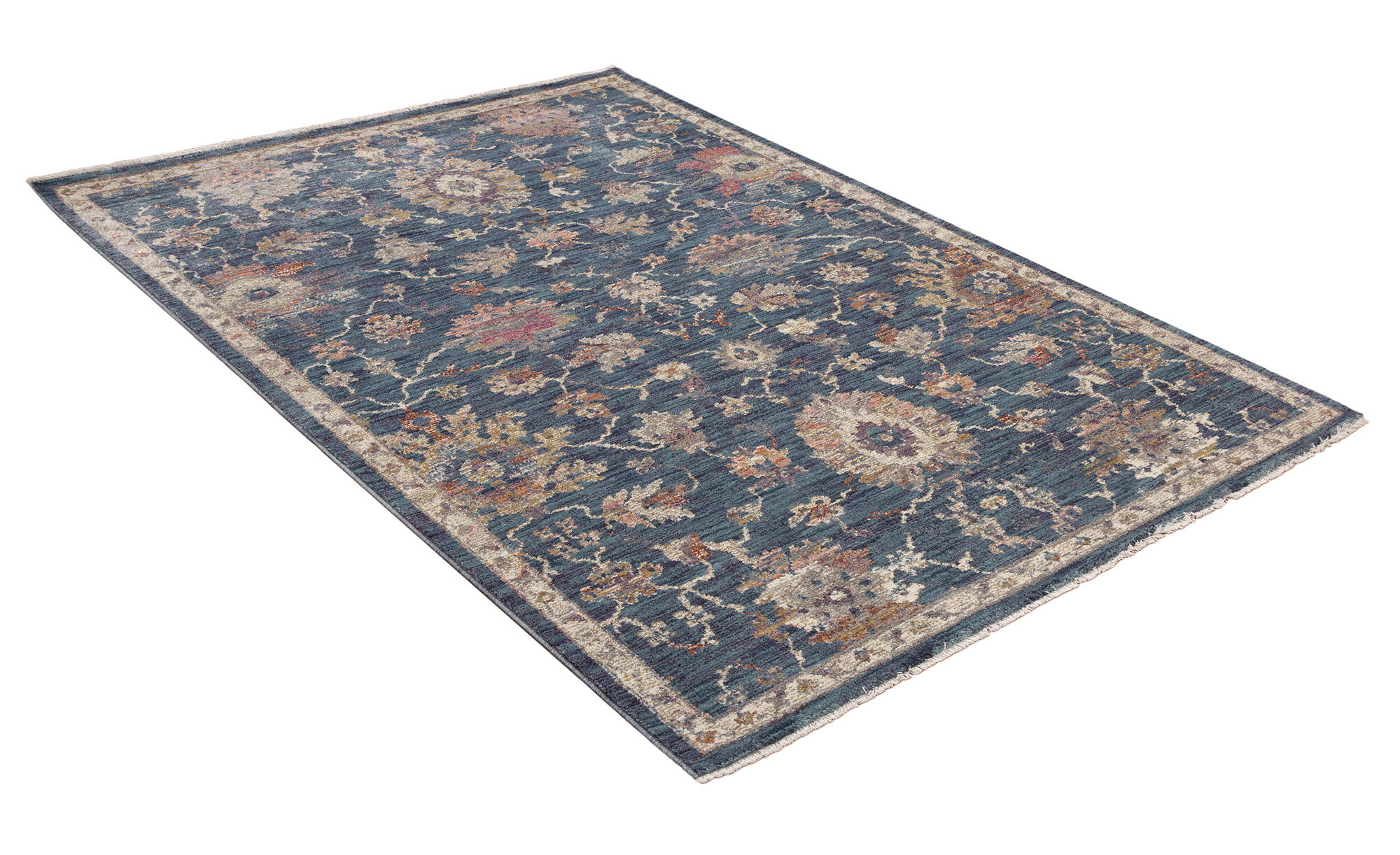 Cora Blue Traditional Floral Rug